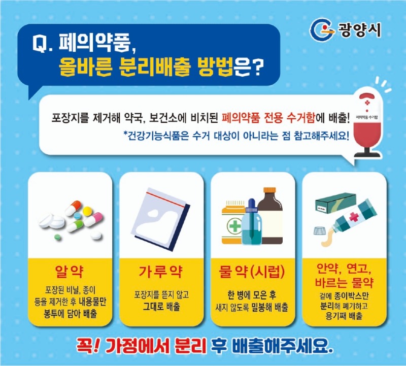 광양시, 폐의약품 올바른 분리배출 해주세요 - 보건행정과 1.jpeg
