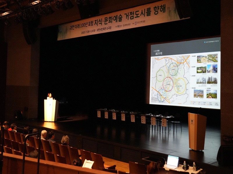 관련사진_지난해 7월 과천시가 개최하 제1회 과천 미래100년 포럼 개최 모습(주제발표).jpg