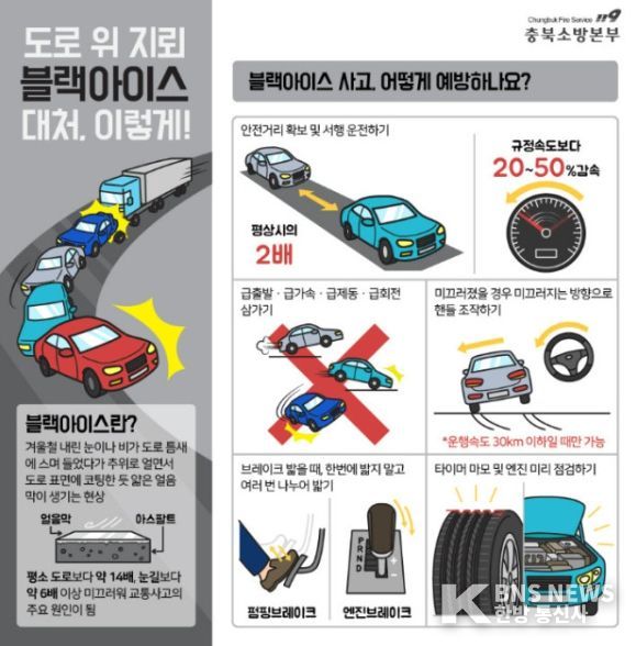 브랙아이스 예방 홍보 포스터