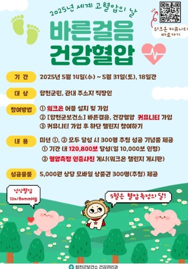 합천군, 세계 고혈압의 날 기념 걷기 챌린지 개최