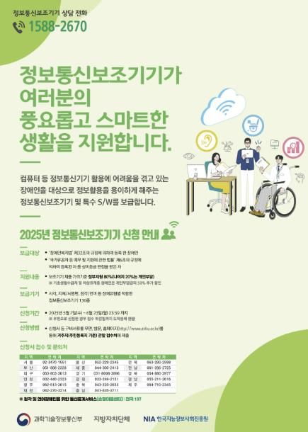 2025년 정보통신보조기기 보급사업 및 제품 안내 홍보 포스터