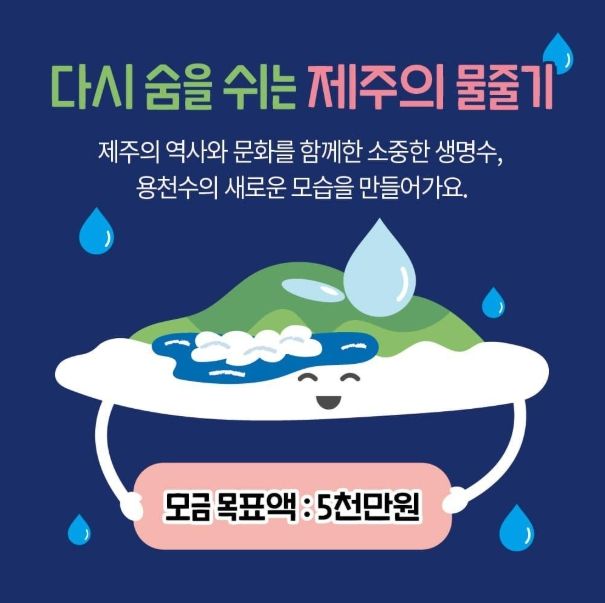 ‘제주 생명의 물-용천수 복원’ 고향사랑 지정기부 모금액 5천만 원 달성