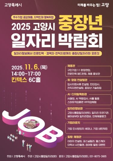 2025 고양시 중장년 일자리 박람회 홍보문