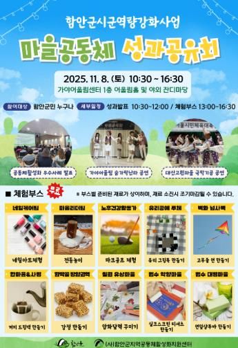 함안군, 시군역량강화사업 ‘마을공동체 성과공유회’ 개최