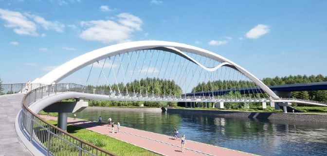 전천 하천 정비 사업(인도교 조감도)