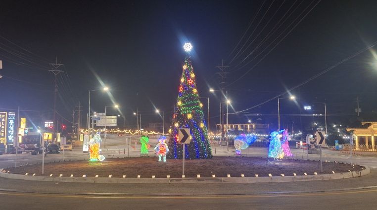 고석정 회전교차로 야간조명 설치공사