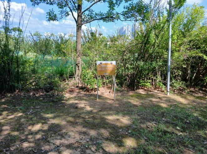 은구비공원에 설치된 맹꽁이 서식처 보호 안내판