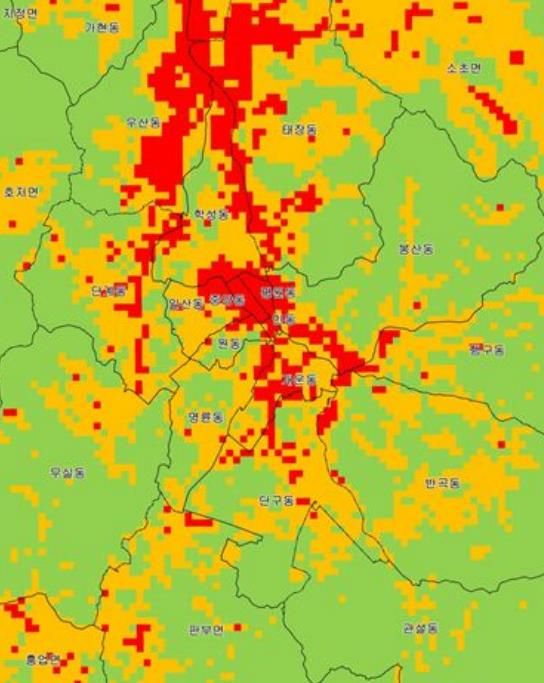 집계구별 재해등급 폭우