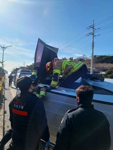 차량전도 현장구조
