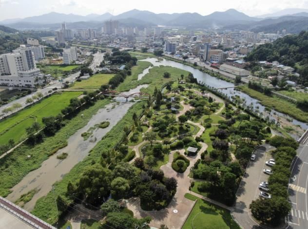 지천생태공원 전경 및 맨발 황톳길이 조성될 부지