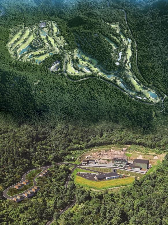 (위)장연면 오가리 골프장(아래)박달산 산림휴양단지 조감도