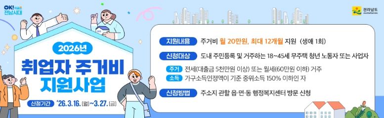 취업자 주거비 지원사업 홍보물