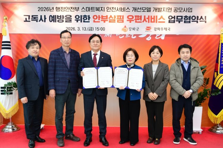 행안부 공모사업 선정 후 강화우체국과 업무협약