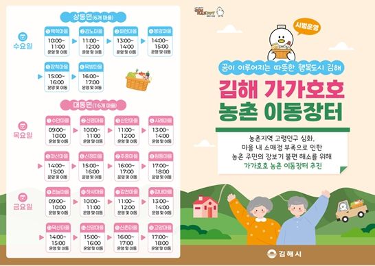 ‘가가호호 농촌 이동장터’ 시범 운영