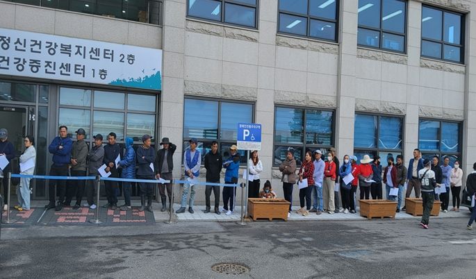 접수 대기중인 모습