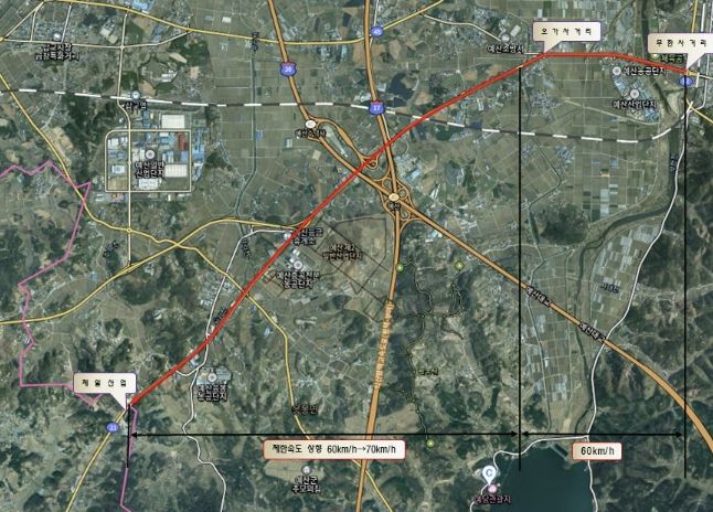 제한속도 상향 위치도