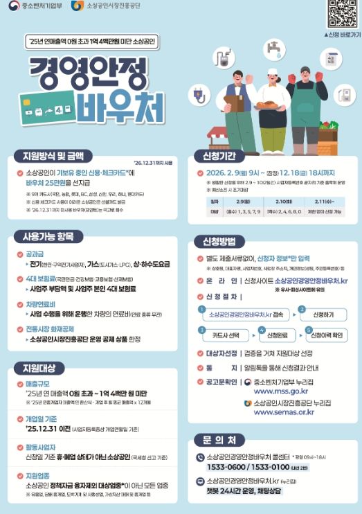 2026년 소상공인 경영안정 바우처 포스터