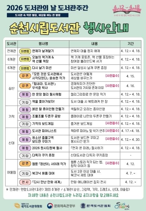 도서관주간 맞아 독서문화행사