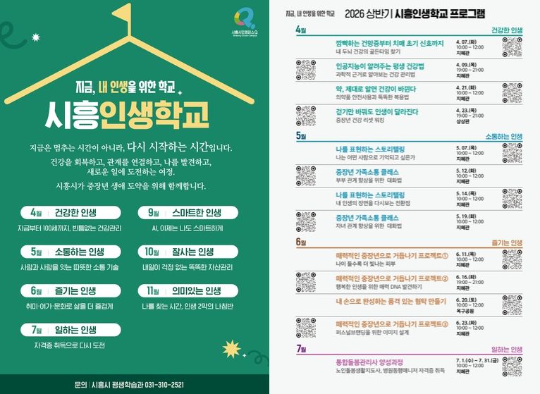 중장년 생애 도약 ‘시흥인생학교’로 시작한다
