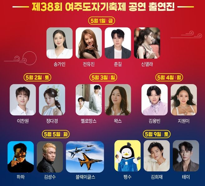 하늘이 열린다… 여주도자기축제, 블랙이글스·펭수 총출동